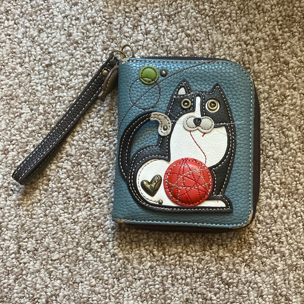 Chala leather cat wallet